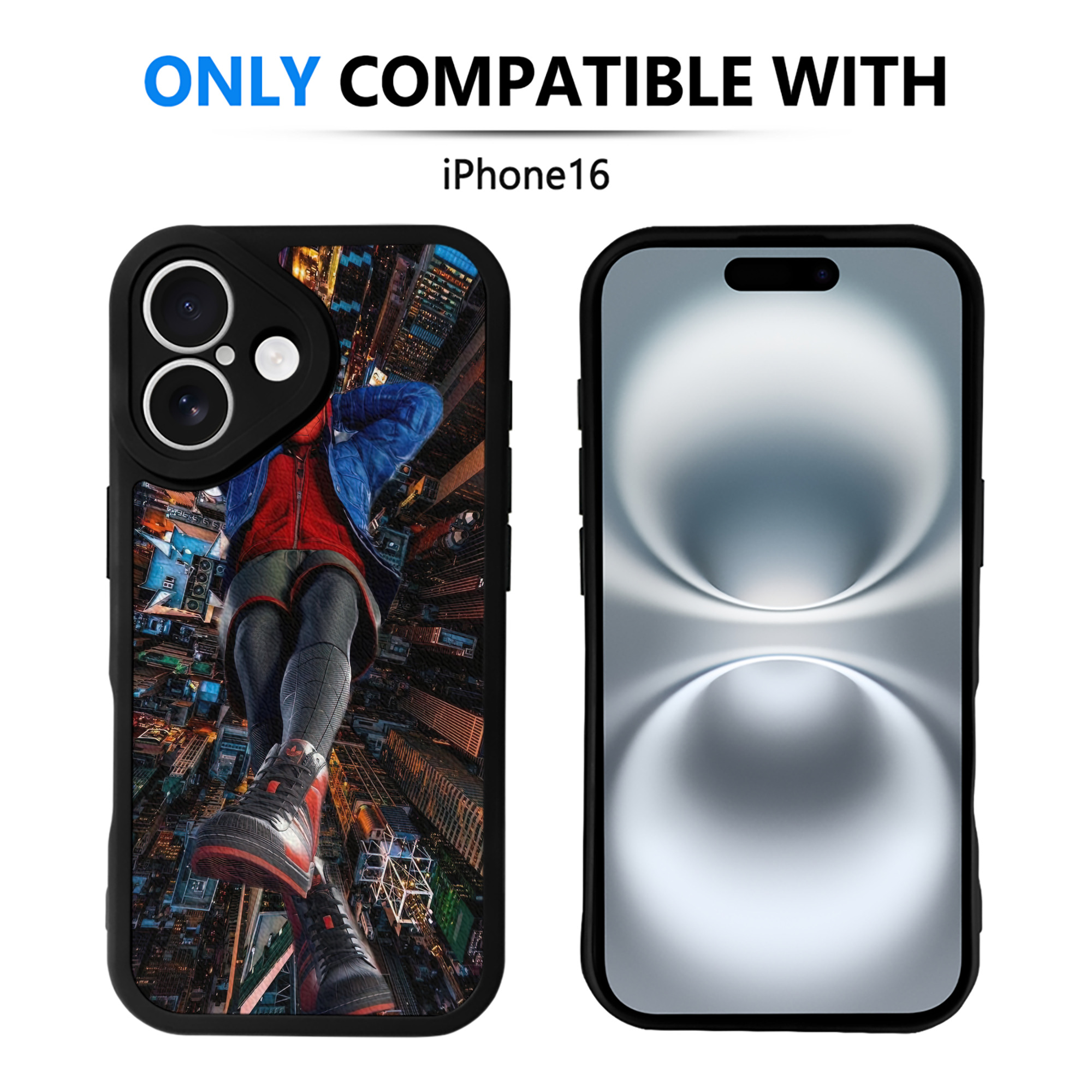 （画像用） Spider Man スパイダーマン 【iPhone 16シリーズ対応】シリコンスマホケース（レザー調） 材質：シリコン